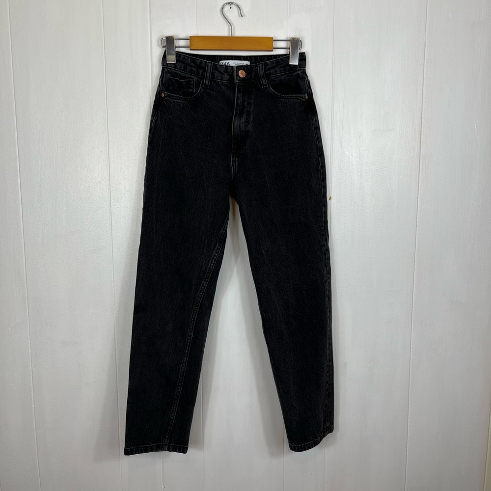 Zara High Rise Mom Jeans Sz 2 - Picture 4 of 11